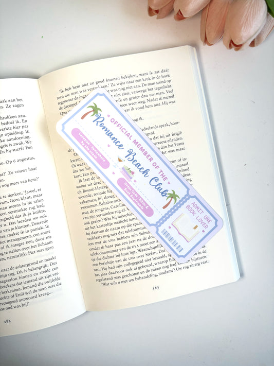 Romance Beach Club Boekenlegger | Summer Reading Ticket Bookmark