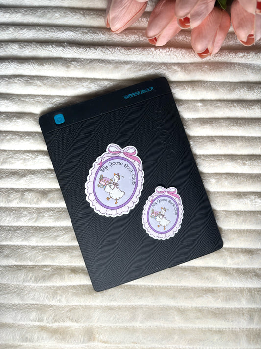 Silly Goose Book Club Die Cut Sticker