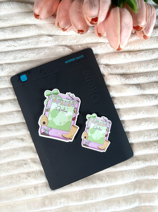 Spring Girlie Bookindle Die Cut Sticker