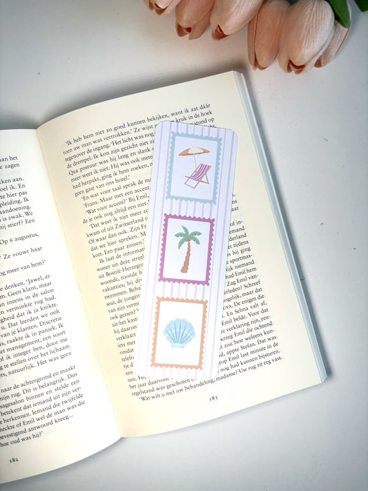 Summer Stamps Boekenlegger | Strand & Vakantie Bookmark