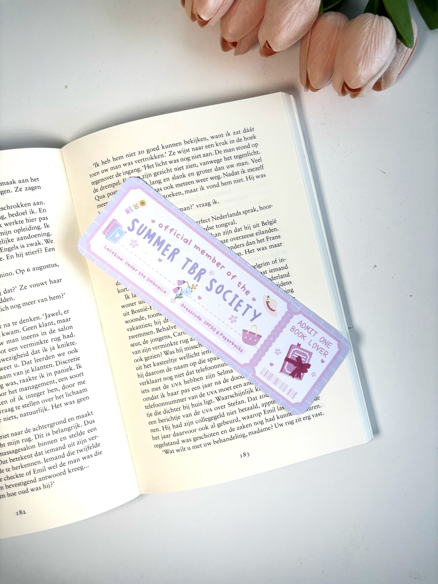 Summer TBR Society Boekenlegger | Book Lover Ticket Bookmark