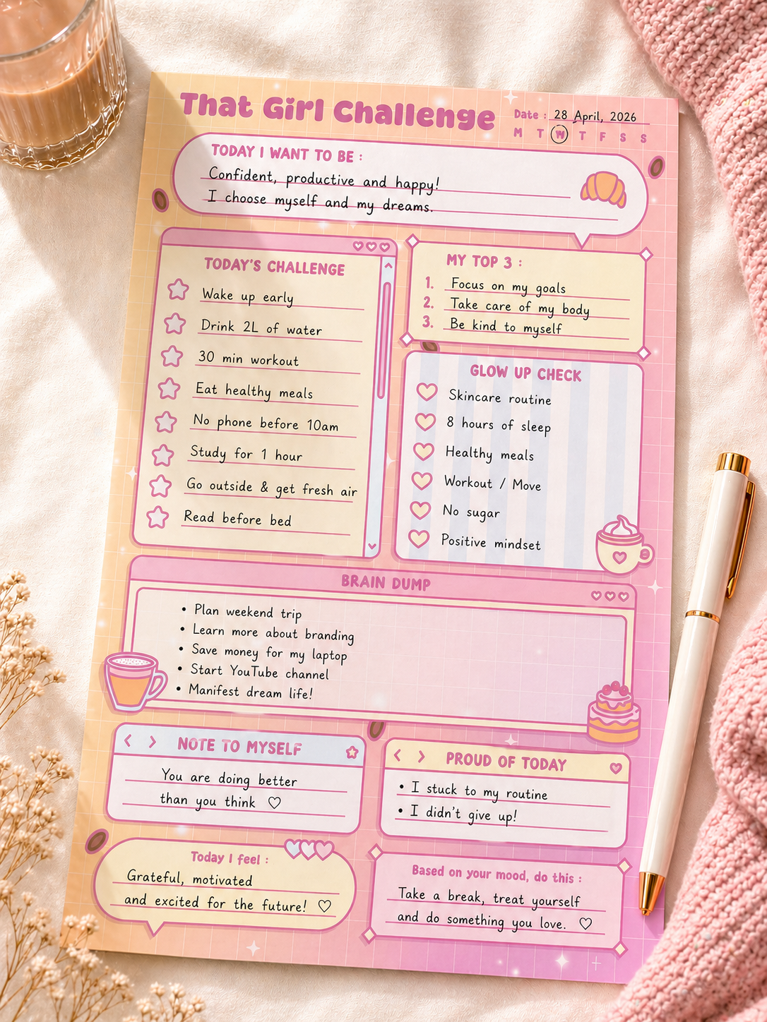 Daily Planner Notitieblok - Thema Café