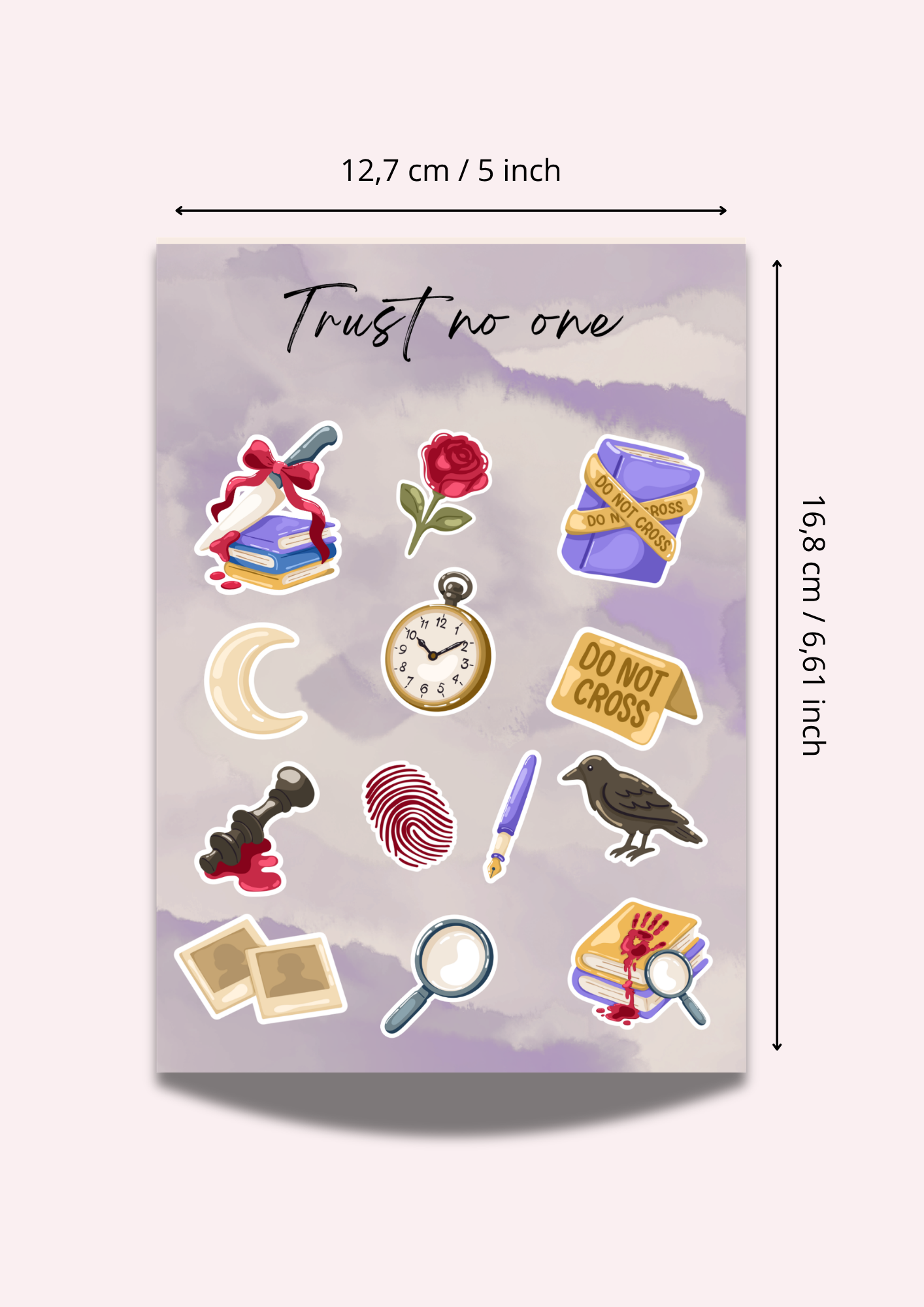 Thriller Sticker Sheet - Trust No One Bookish Stickers
